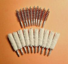 10 each 45 Cal Gun Cleaning Bore Gun Cleaning Brush & 45 Cal Cotton Bore Mop