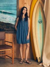 Brand New Faherty Isha Dress Sleeveless Blue Flower $178