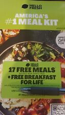 Hello Fresh 17 Free Meals -1st box free New Customers with subscription purchase