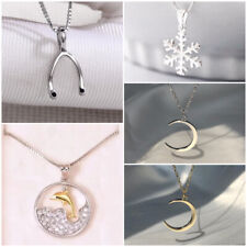 925 Silver Filled,Gold Women Party Jewelry Fashion Wedding Necklace Pendant