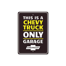 Chevy Trucks Only Metal Sign Chevrolet Automotive Car Man Cave Pickup Classic
