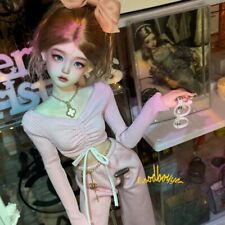 1/4MSD 1/3SD BJD Doll Clothes Long Sleeve Crop Top Pants Vertical Stripes Pink