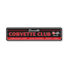 Chevy Corvette Club Aluminum Metal Sign Chevrolet Automotive Car Man Cave Sports