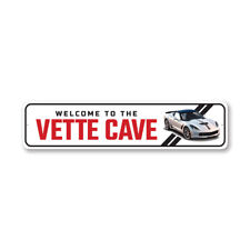 Vette Cave Chevy Corvette Metal Sign Chevrolet Automotive Car Man Sports