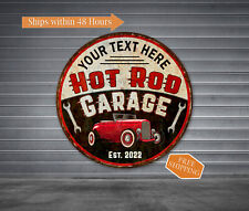 Personalized Hot Rod Garage Sign Man Cave Shop Mechanic Auto Decor 100142002001
