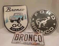 FORD BRONCO SINCE 1966 EMBOSSED METAL SIGN Liscence Plate Wall Decor Bundle