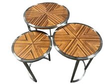 3 Piece Nesting End Tables Set - Zebrawood, Satin Nickel Sold By D’Style! - Toronto - Canada