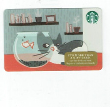 2017 STARBUCKS Gift Card - Cat Eyeing Gold Fish Bowl - Collectible - No Value