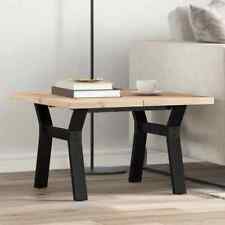 Coffee Table Y-Frame 70x70x40.5 cm Solid Wood Pine and Cast Iron