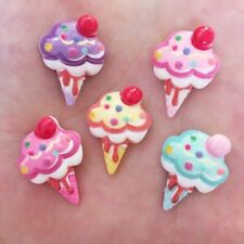 20pcs Resin Hand Printed Ice Cream Flatback Stone Scrapbooking Craft Accessories