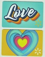Walmart Gift Card LOT of 2 - Love & Rainbow Hearts - Just Released - No Value