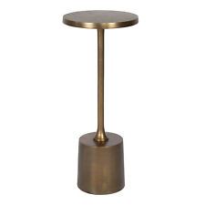 Modern Minimalist Gold Bronze Accent Drink Table Round Pedestal Classic Retro - US