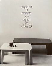 1970 Vintage Sergio Asti Designer Tables Minimalist French Furniture Print Ad - Mumbai - India