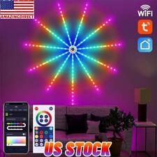 WiFi Smart LED Firework Strip Lights RGBIC Colour Changing Remote Music Speaker - US