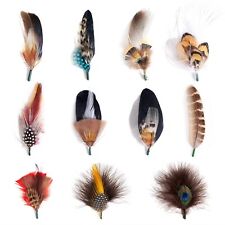 MIX BROWN Hat Feathers, Assorted Natural Feather Packs Accessories for Fedora...