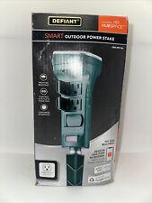 Defiant Smart Outdoor 4 ft. 6-Outlet Power Stake Powered by Hubspace, Green - Jeannette - US