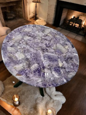 30 Unique Amethyst Stone Center Side Coffee Table Handmade Morden Furniture Dec"