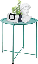 Folding Tray Metal Side Table Green round End Table Cyan Sofa Small Accent Fold- - Toronto - Canada