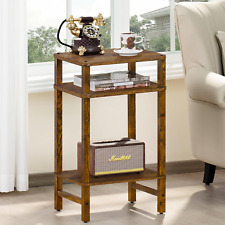 3 Tier Tall Wooden End Table with Storage, Telephone Table, Small Side Table for - Mumbai - India