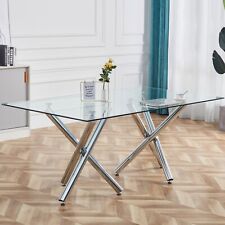 Modern Minimalist Glass Dining Table for 6-8, 0.39 Tempered Top - Mumbai - India"