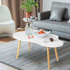 Living Room Center Minimalist Display Coffee Table with Cloud Shape - Walnut - US