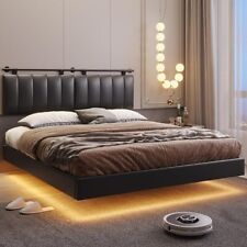 Full Size Floating Bed Frame & Led Lights and Wall Mounted Headboard,Bed Frame - Rancho Cucamonga - US