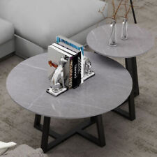 2x Sintered Stone Nesting Coffee Table Extreme Hardness Marble Table Balcony - Edison - US