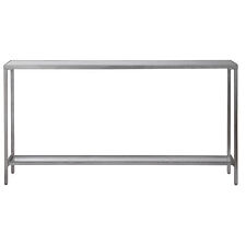 Classic Contemporary Minimalist Silver Console Table Simple Mirror Top Modern - US