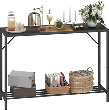 LAATOOREE Console Table, 41.7 Industrial Entryway Table with Shelf, Narrow Sofa - Clinton - US"