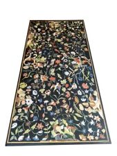 4'x2' Black Marble Dining Table Pietradure Inlay Marquetry Décor Furniture Art