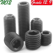 M12 1.75 Black 12.9 Alloy Steel Hex Socket Set Screws with Cup Point Grub Screws - CN