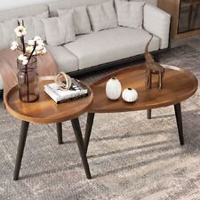 Coffee Table Round Living Room Table Side Table Solid Wood Sofa Set of 2