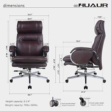 Leather Modern Executive Chair High Back Support 90 to 150 Degrees Tilt - Los Angeles - US