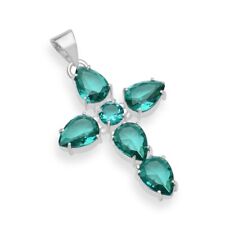 Apatite Handmade Sister Gift Cross Design Pendant Jewelry 2.06 SSP-18"