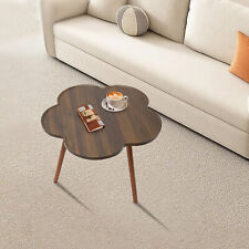 23.6'' Coffee Table Espresso Color Flower Shape w/ Wood Legs For Living Room New