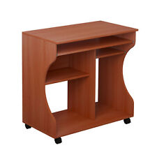 HOMCOM Computer Desk PC Laptop Writing Table Storage Shelf Workstation Wood Cart