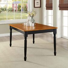 6-Person Traditional Autumn Lane Farmhouse Dining Table, Black and Natural - Voorhees - US