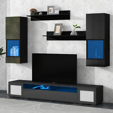 FUNIDEE 7pcs Floating Ratten TV Stand for 90'' TVs Entertainment Center Cabinet - Lithia Springs - US