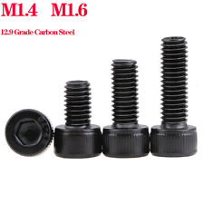 M1.4 M1.6 Full Thread Hex Socket Cap Screws Allen Bolts High Tensile 12.9 Black - CN