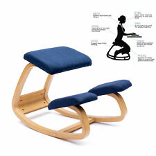 Sedia ergonomica inginocchiata in Legno (Nero / blu )