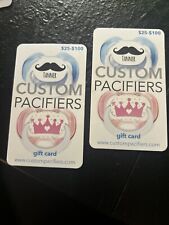 Lot Of 2 $30 Custom Pacifiers Gift Card
