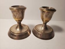 Set Of 2 Vintage Silverplated Candlestick Holders Small Size 3 X 2. 75 Inch - Toronto - Canada