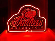 Indian Motorcycle Automotive 3D Carved 14 Neon Light Sign Lamp Garage Decor"