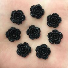 40pcs Resin Black Roses Flatback Stone Scrapbook Wedding Craft Art Accessories