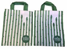Whole Foods Reusable Shopping Bags Set Of 2 Small Asparagus Print New