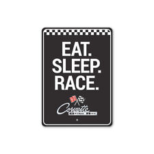 Eat Sleep Race Chevy Stingray Metal Sign Chevrolet Automotive Car Man Cave Sport