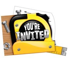 Handyman Tools Construction Worker Boys Kids Birthday Party Invitations