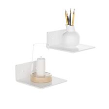 es Acrylic Wall Shelves Set of 2, Wall Mounted Storage Display 6 Inch White - Miami - US