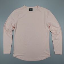 Cuts Clothing Curve Hem Long Sleeve Tee Crew Stretch Peach Slim Fit