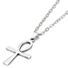 Charm Egyptian Ankh Cross Men's Women's Pendant Necklace Stainless Steel Chain